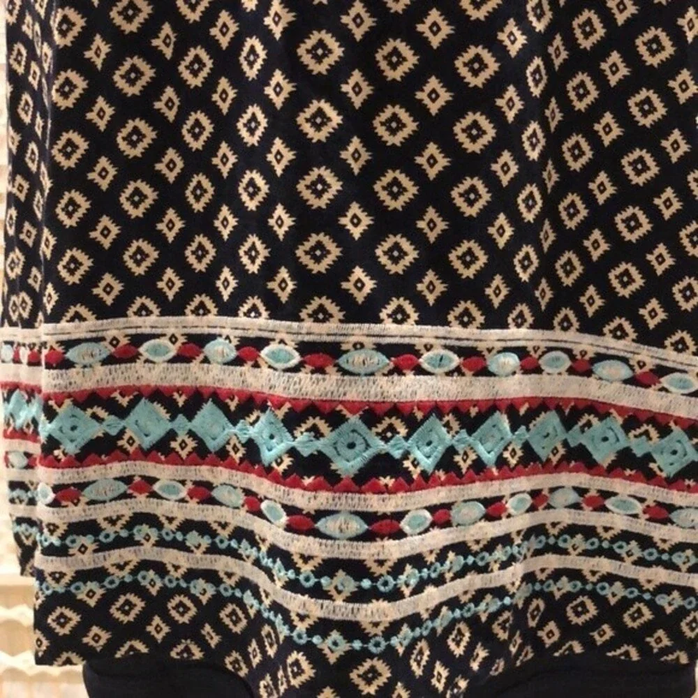 THML Anthropologie Embroidered Lined Faye Dress Printed Sleeveless Size Medium